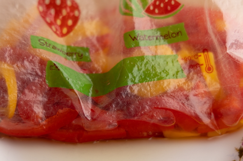 Defrosted bell peppers